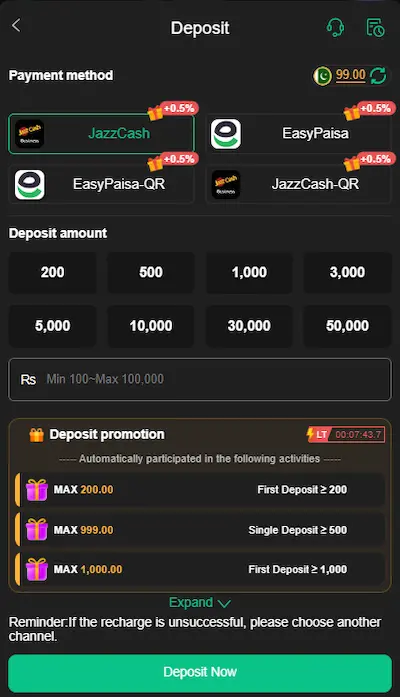 BV999 Game Deposit