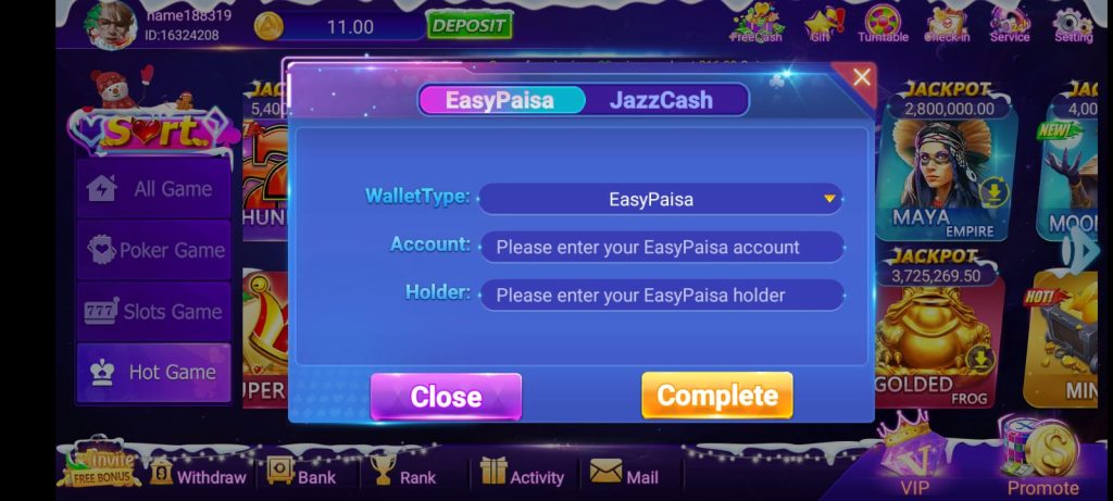 HahaPkr Game Deposits