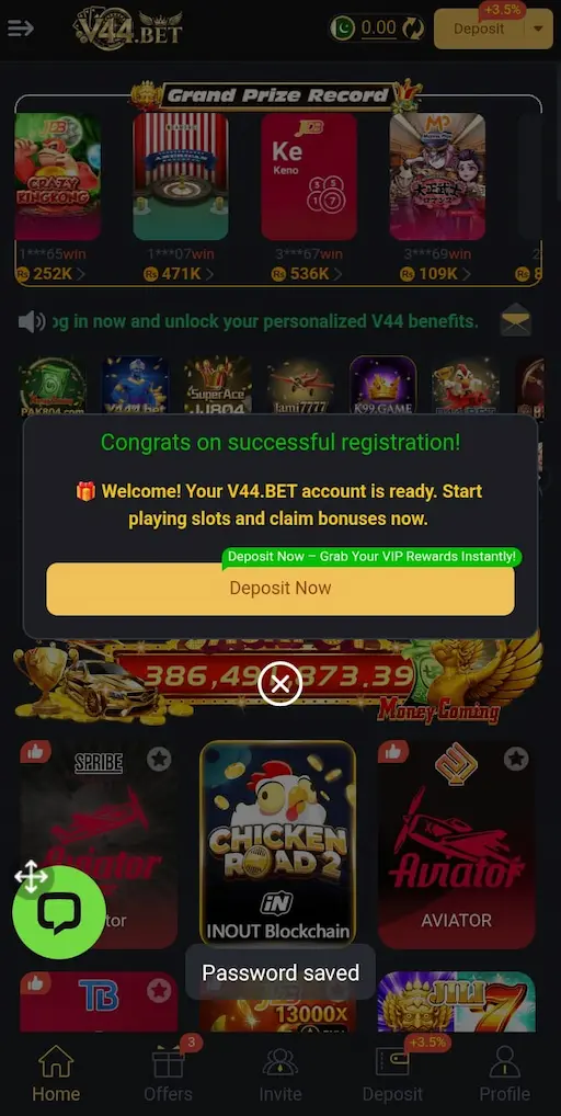 V44Bet Registration