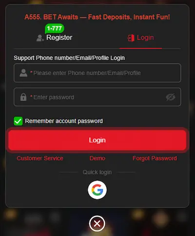 A555 Game Login