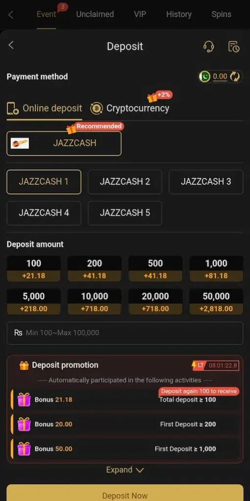 J188 Game Deposits