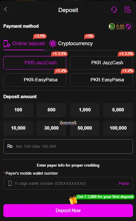 804Slot Game Deposits