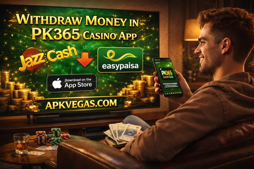 Withdraw Money in pk365 Casino App JazzCash or EasyPaisa
